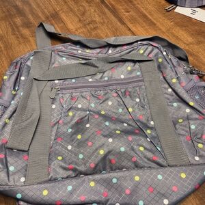 Thirty-One Gray Polka Dot Tote